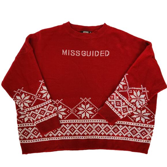 Womans Christmas sweater "MISSGUIDED" size 6/8 - Picture 1 of 7
